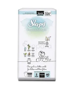 SLEEPY BIO NATURAL DIAPER DOUBLE JUMBO JUNIOR 11-18KG TAILLE 5 BOITE DE 40
