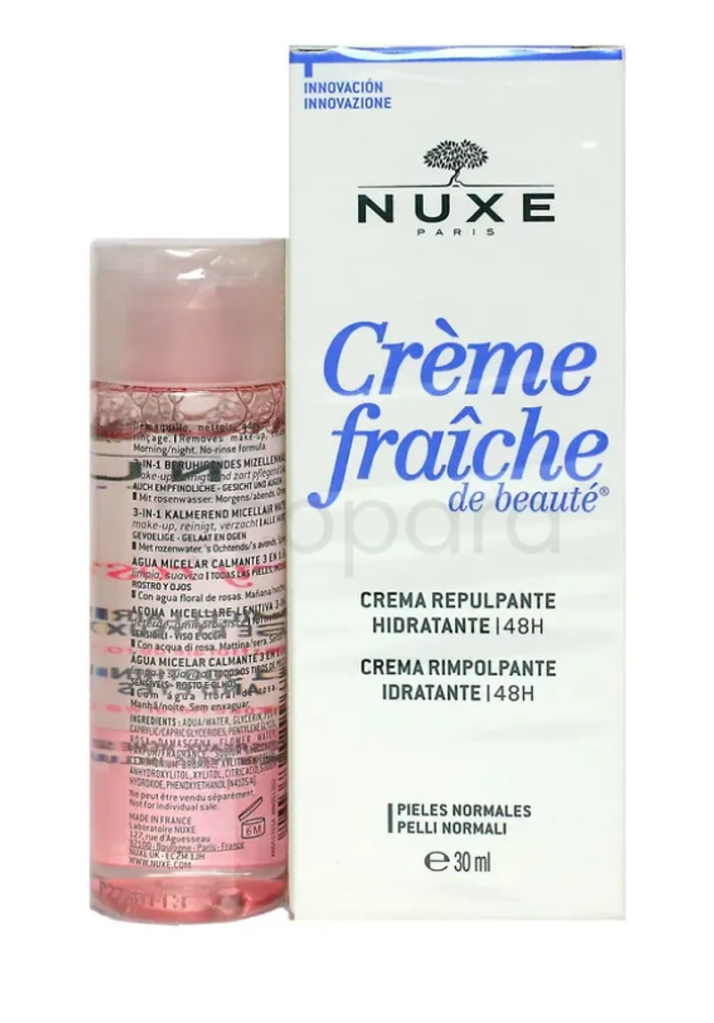 NUXE PACK CREME FRAICHE DE BEAUTE CREME RICHE 30ML + VERY ROSE EAU MICELLAIRE APAISANTE 3EN1 50ML