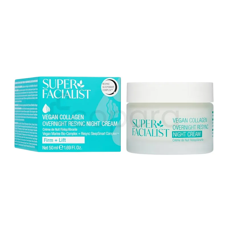 SUPER FACIALIST VEGAN COLLAGEN SLEEPSMART OVERNIGHT RESYNC FIRM + LIFT NIGHT CREAM 50ML