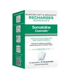 SOMATOLINE COSMETIC RECHARGES BANDAGES REMODELANT DRAINANT BOITE DE 6 SACHETS 
