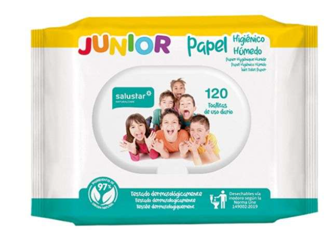 SALUSTAR PAPIER HYGIENIQUE HUMIDE TOILETTE JUNIOR BOITE DE 120