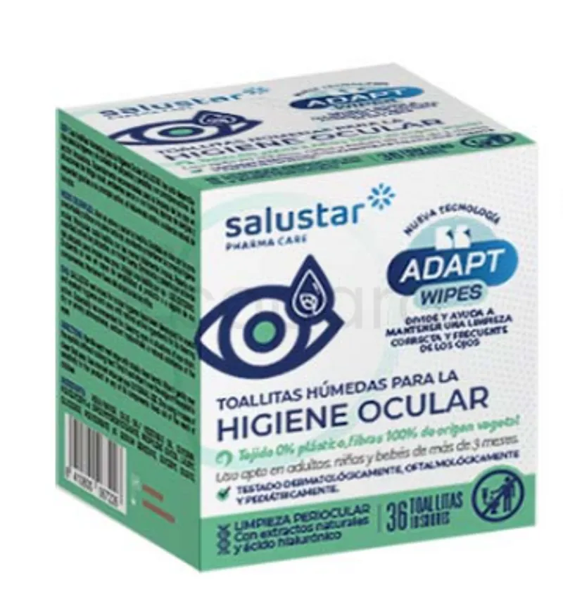 SALUSTAR LINGETTES HYGIENIQUES POUR LES YEUX BOITE DE 18 UNITES