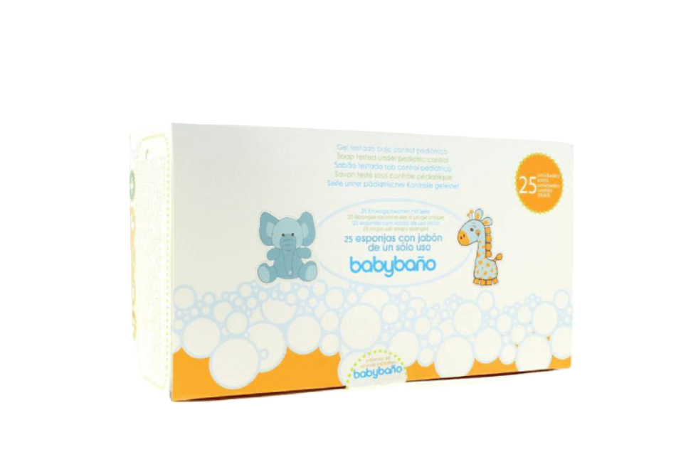 BABYBANO ESPONJA CON JABON PH 5.5 EPONGES SAVONNEUSES BOITE DE 25