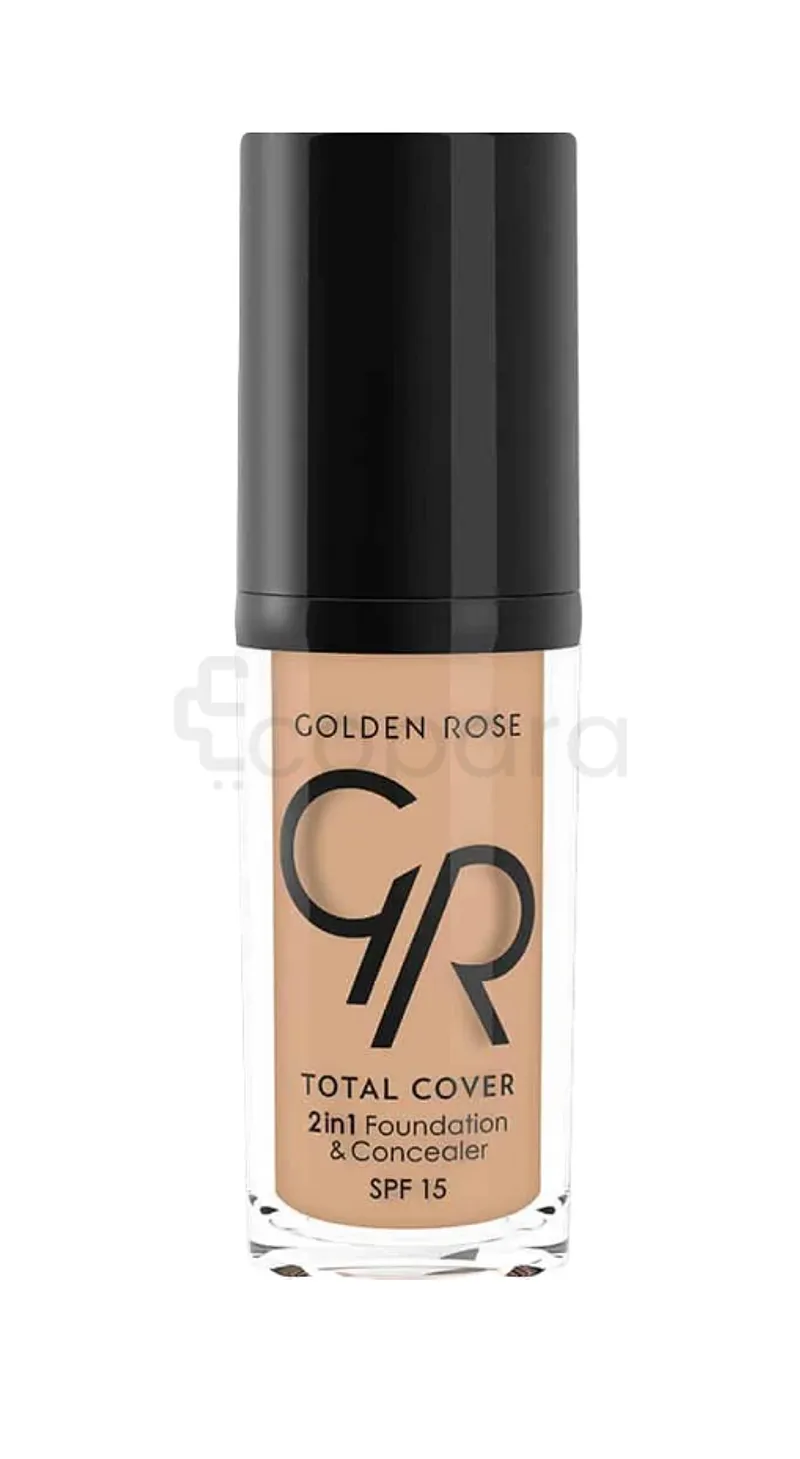 GOLDEN ROSE FOND DE TEINT ET CORRECTEUR TOTAL COVER 2 IN 1 GR N15 REFERENCE GRFC15