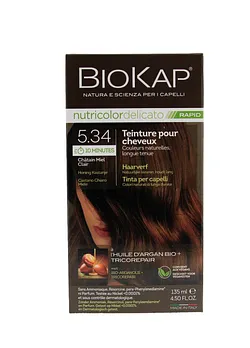 BIOKAP NUTRICOLOR DELICATO NUMERO 5.34 CHATAIN MIEL CLAIR RAPID 10 MINUTES 135ML