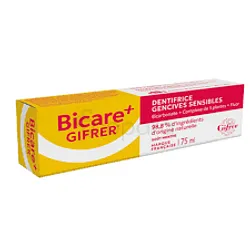 GIFRER BICARE+ DENTIFRICE GENCIVES SENSIBLES BICARBONATE + COMPLEXE DE 5 PLANTES + FLUOR GOUT MENTHE 75ML