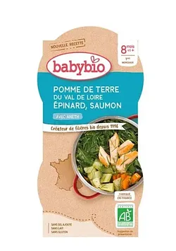 BABYBIO BOL POMME DE TERRE EPINARD SAUMON 2*200G BOITE DE 2