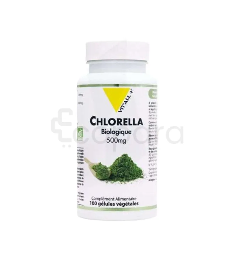 VITALL+ CHLORELLA BIOLOGIQUE 500MG BOITE DE 100 GELULES