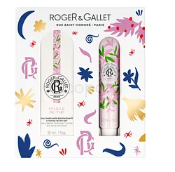 ROGER ET GALLET COFFRET FEUILLE DE THE EAU PARFUMEE BIENFAISANTE 30ML + CREME MAINS 30ML OFFERTE