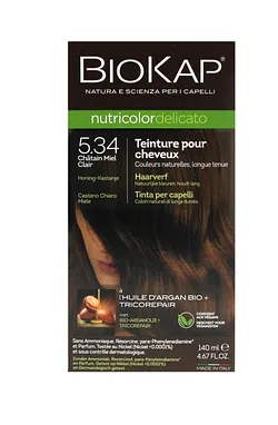 BIOKAP NUTRICOLOR DELICATO NUMERO 5.34 CHATAIN MIEL CLAIR 140ML