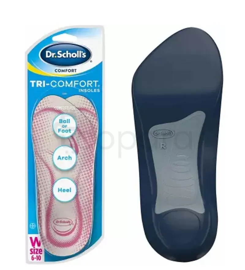 DR SCHOLL'S TRICOMFORT INSOLES WOMEN'S DROITE TAILLE 6-10 BOITE DE 1 PAIRE