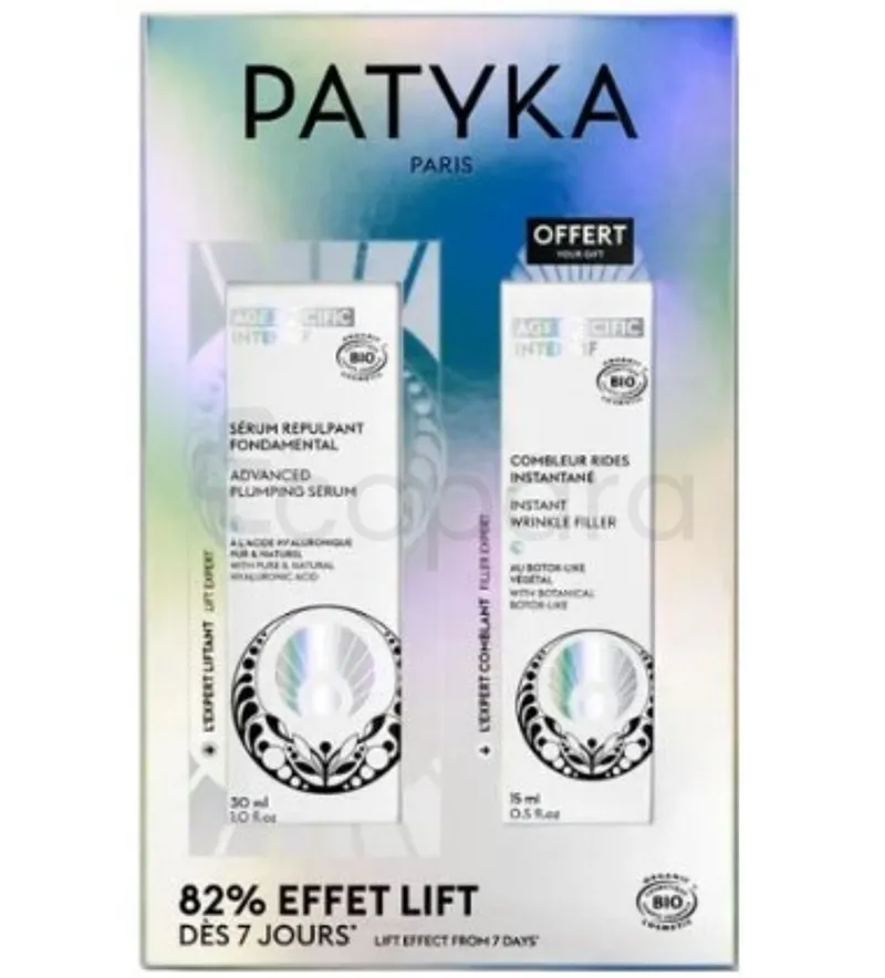 PATYKA COFFRET AGE SPECIFIC INTENSE SERUM REPULPANT FONDAMENTAL 30ML + COMBLEUR RIDES INSTANTANE 15ML