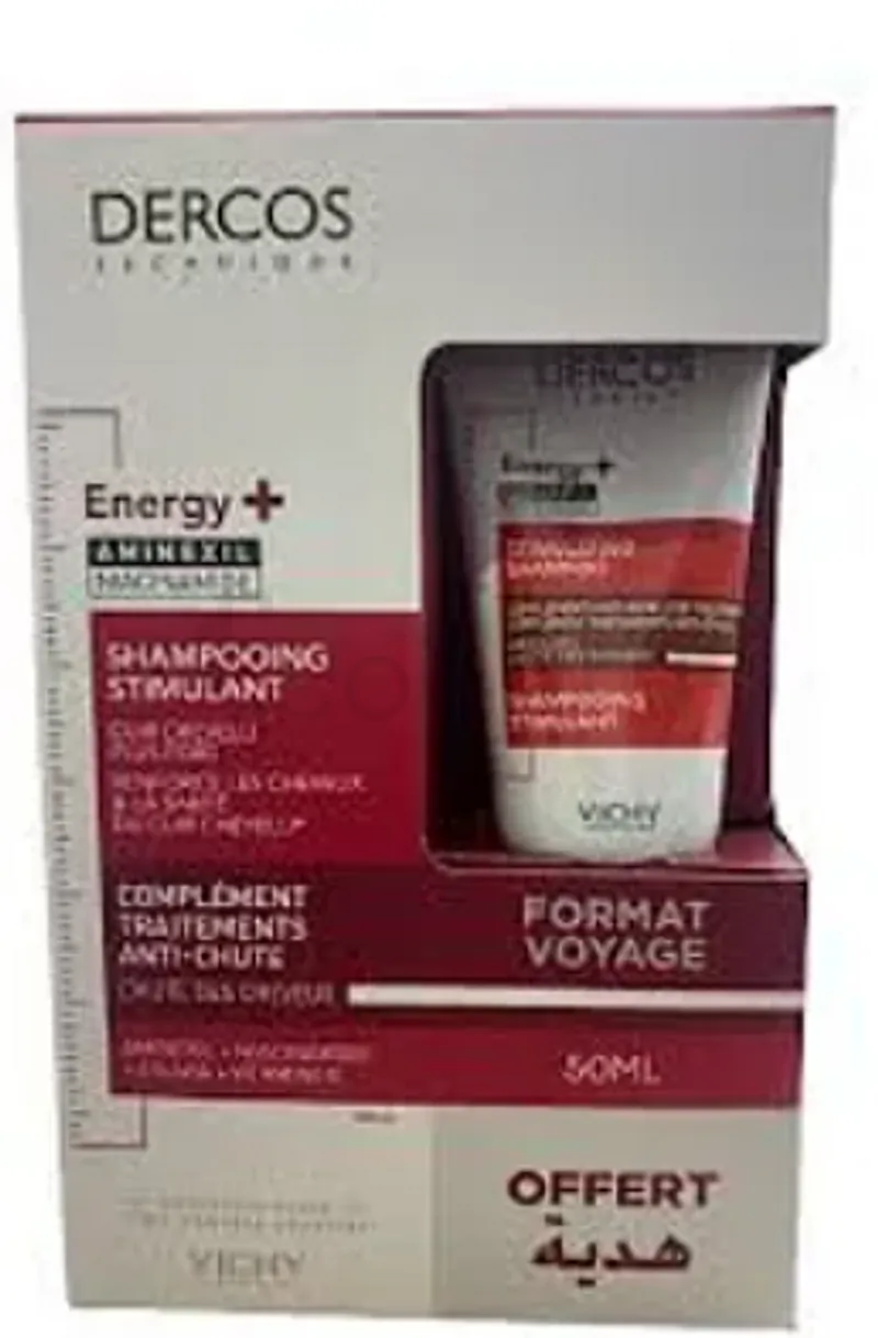 VICHY DERCOS SHAMPOOING ENERGISANT + SHAMPOOING FORMAT VOYAGE 50ML