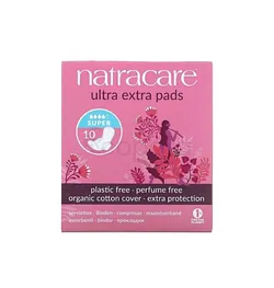 NATRACARE ORGANIC & NATURAL ULTRA EXTRA PADS 10 SUPER WITH ORGANIC COTTON COVER