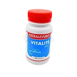 EXTRALEVURE VITALITE ZINC BOITE DE 60 COMPRIMES