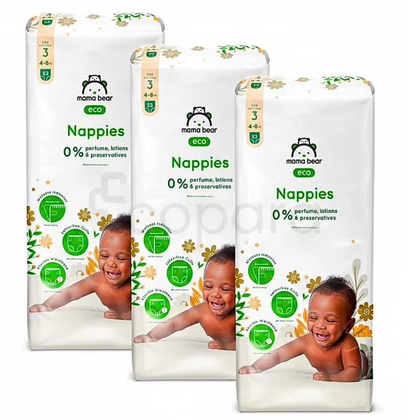 MAMA BEAR COUCHES ECOLOGIQUES BEBE TAILLE 3 BOITE DE 52