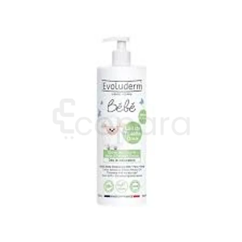 EVOLUDERM BEBE LAIT DE TOILETTE DOUX VISAGE CORPS EXTRAIT DE COTON HUILE D'AMANDE DOUCE DES LA NAISSANCE 500ML