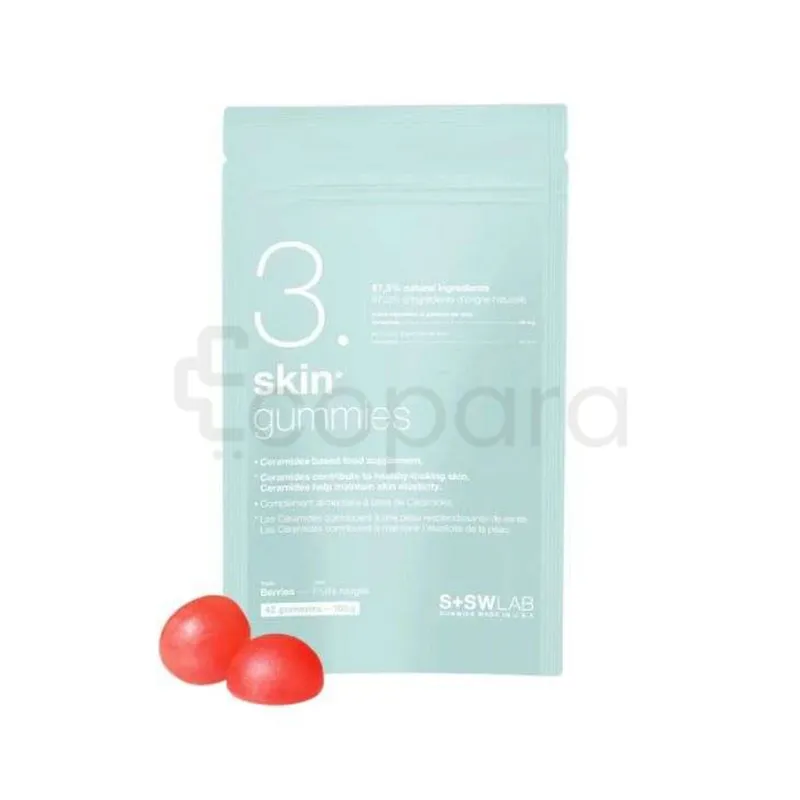 S+SWLAB 3 SKIN GUMMIES 105G GOUT FRUIT ROUGES BOITE DE 42 GOMMES
