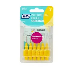TEPE BROSSETTES INTERDENTAIRES JAUNE 0.7MM TAILLE 4 BOITE DE 6