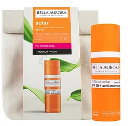 BELLA AURORA ECRAN PEAU NORMALE A SECHE 50ML + TROUSSE BEIGE COTON RAYEE