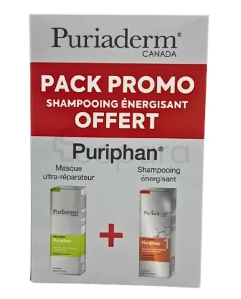 PURIADERM PACK PURIPHAN MASQUE ULTRA-REPARATEUR 200ML + PURIPHAN SHAMPOOING ENERGISSANT 200ML