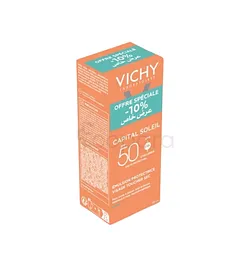 OFFRE VICHY CAPITAL SOLEIL EMULSION PROTECTRICE VISAGE TOUCHER SEC INVISIBLE SPF50+ 50ML + REMISE 10%