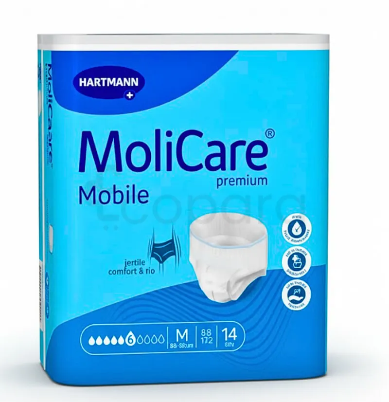 HARTMANN MOLICARE PREMIUM MOBILE SLIP ABSORBANT 6 DROPS TAILLE 2 TAILLE M BOITE DE 14 REFERENCE 166014