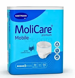 HARTMANN MOLICARE PREMIUM MOBILE SLIP ABSORBANT 6 DROPS TAILLE 2 TAILLE M BOITE DE 14 REFERENCE 166014