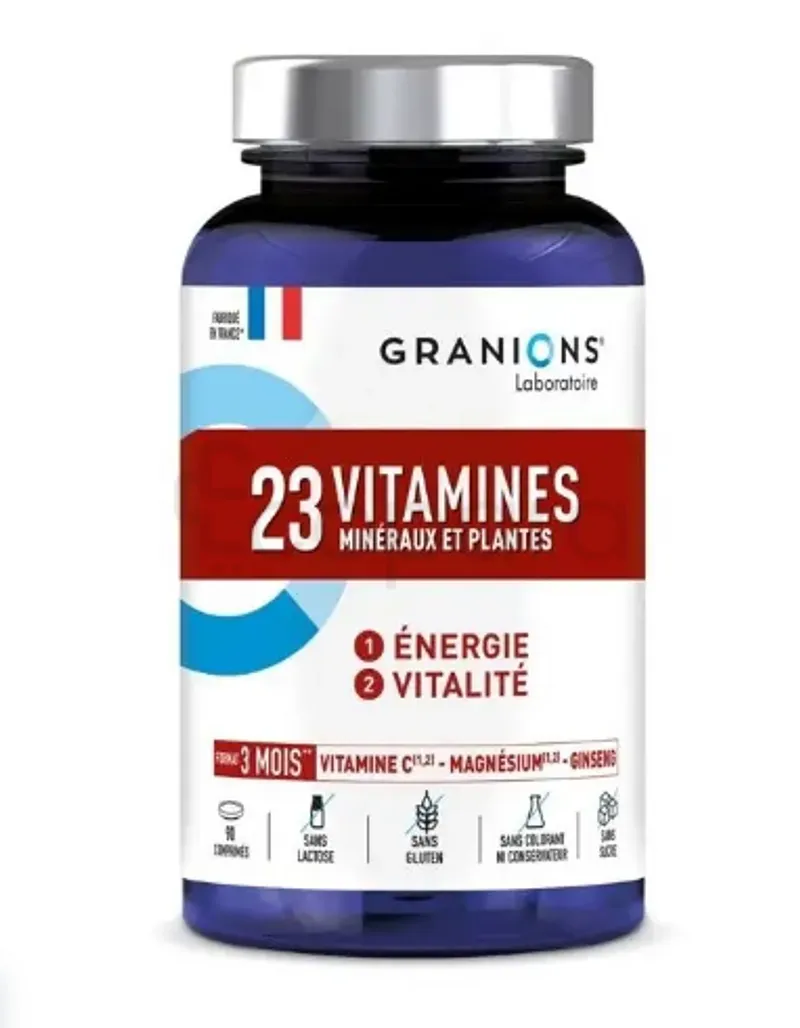 GRANIONS 23 VITAMINES MINERAUX ET PLANTES BOITE DE 90 COMPRIMES