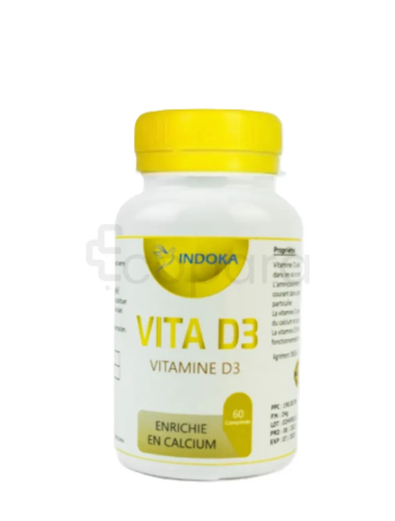 INDOKA VITA D3 ENRICHIE EN CALCIUM BOITE DE 60 COMPRIMES