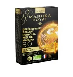 SANTAROME BIO MANUKA ROYAL GELEE ROYALE POLLEN PROPOLIS BOITE DE 20 AMPOULES