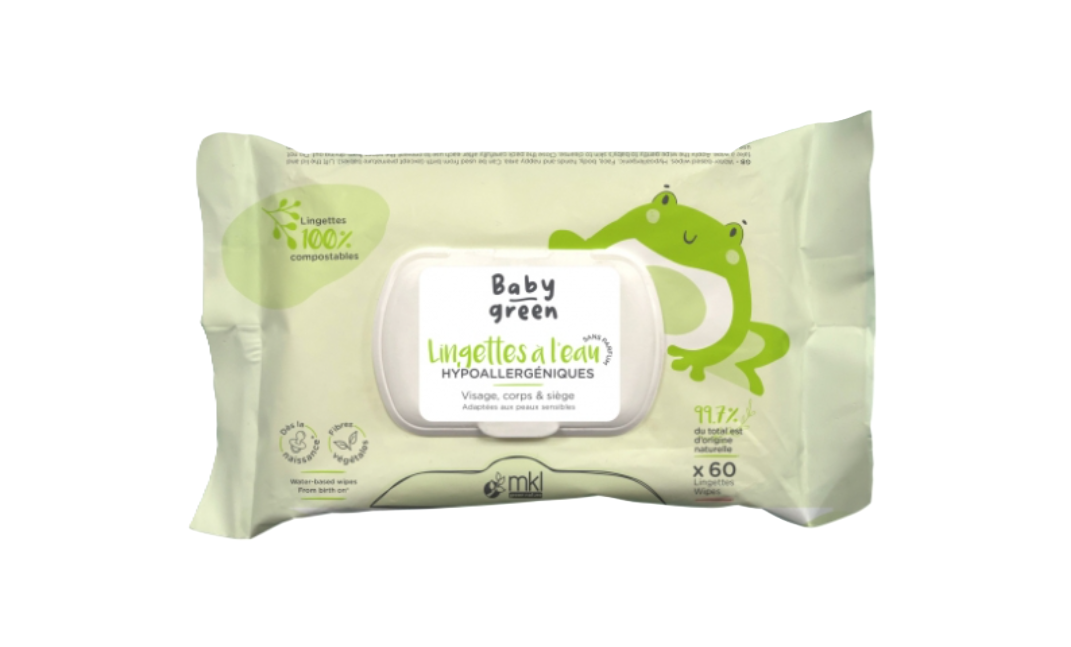 MKL GREEN NATURE BABY GREEN LINGETTES À L'EAU BIO BOITE DE 60 LINGETTES