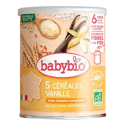 BABYBIO 5 CEREALES VANILLE 220G