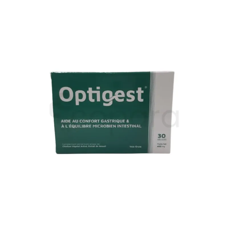 OPTIGEST CHARBON VEGETAL ACTIVE EXTRAIT DE FENOUIL 400MG BOITE DE 30 GELULES