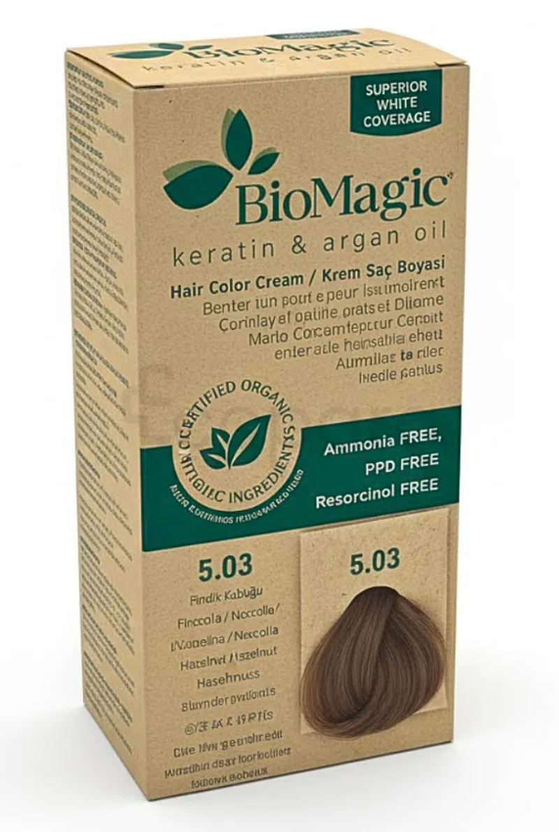 BIOMAGIC HAIR COLOR CREAM NUMERO 5/03 CHATAIN CLAIR NATUREL 250G
