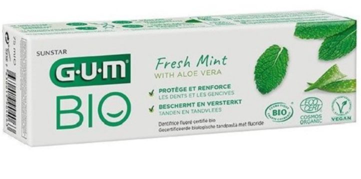GUM PACK BIO FRESH MINT DENTIFRICE 75ML REFERENCE 7020 + BROSSE A DENTS MEDIUM TECHNIQUE+ REFERENCE 493 OFEERT REFERENCE 7020+