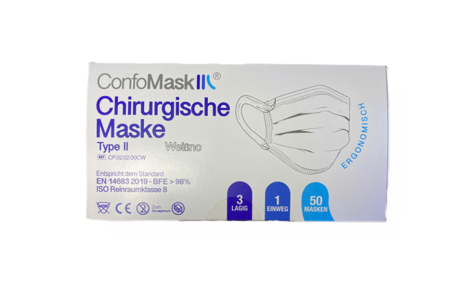 CONFOMASK MEDICAL CHIRURGICAL MASK BLANC BOITE DE 50