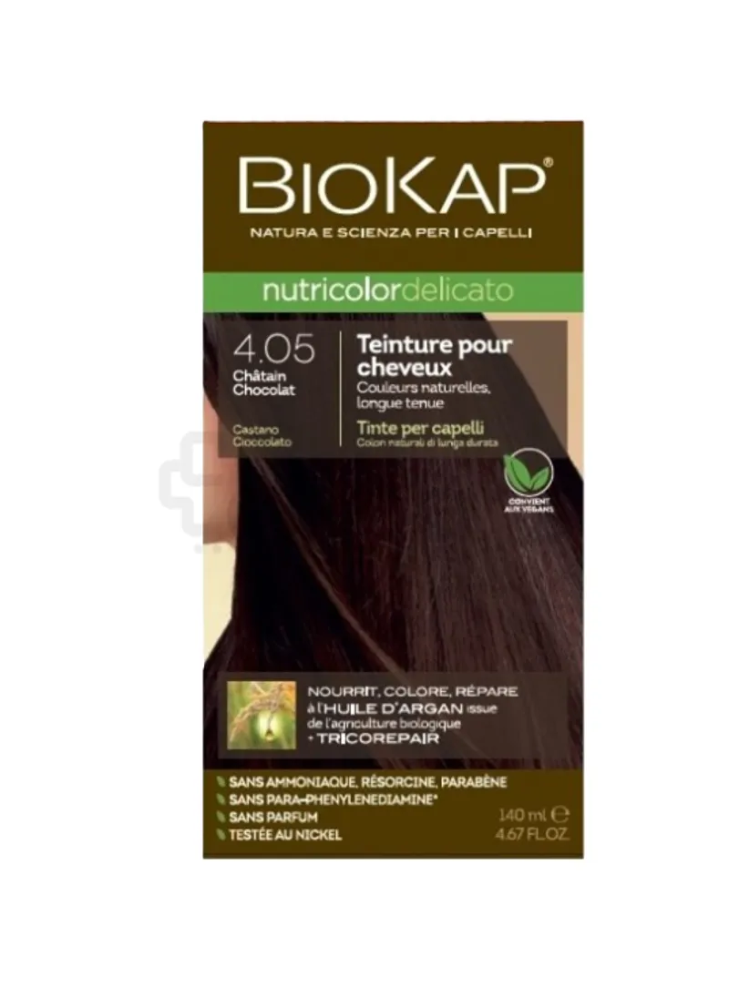BIOKAP NUTRICOLOR DELICATO NUMERO 4.05 CHATAIN CHOCOLAT