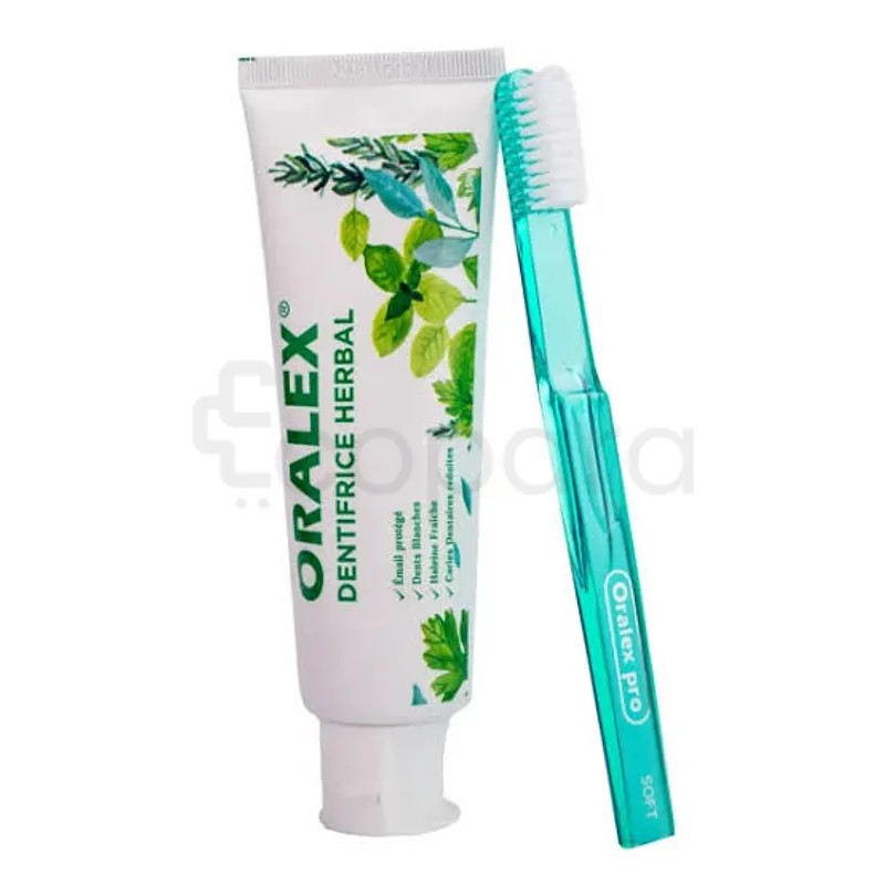 ORALEX DENTIFRICE HERBAL 150G + BROSSE A DENTS REFERENCE WD108
