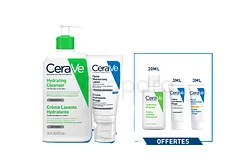 CERAVE PACK ROUTINE PEAUX NORMALES A SECHES CREME LAVANTE HYDRATANTE 473ML+ CREME HYDRATANTE VISAGE 52ML+ MINI CREME LAVANTE 20ML + CREME HYDRATANTE 3ML +CREME HYDRATANTE SPF50  3ML