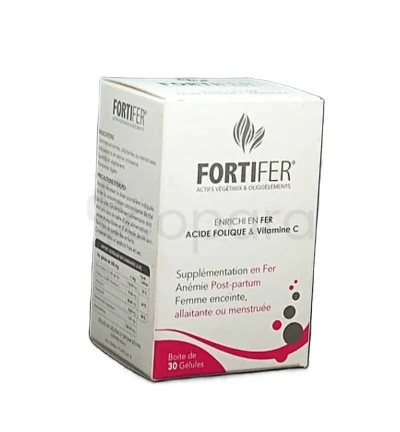 FORTIFER FER VITAMINE C ACIDE FOLIQUE BOITE DE 30 GELULES