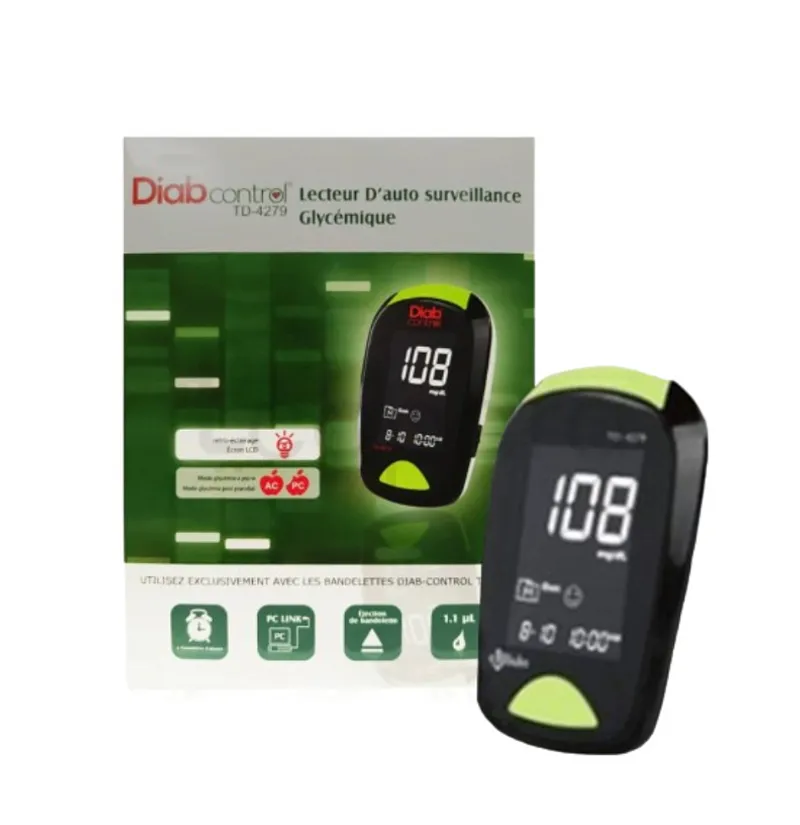 DIABCONTROL PACK LECTEUR D'AUTO SURVEILLANCE GLYCEMIQUE REFERENCE TD-4279 + BANDELETTES BOITE DE 50