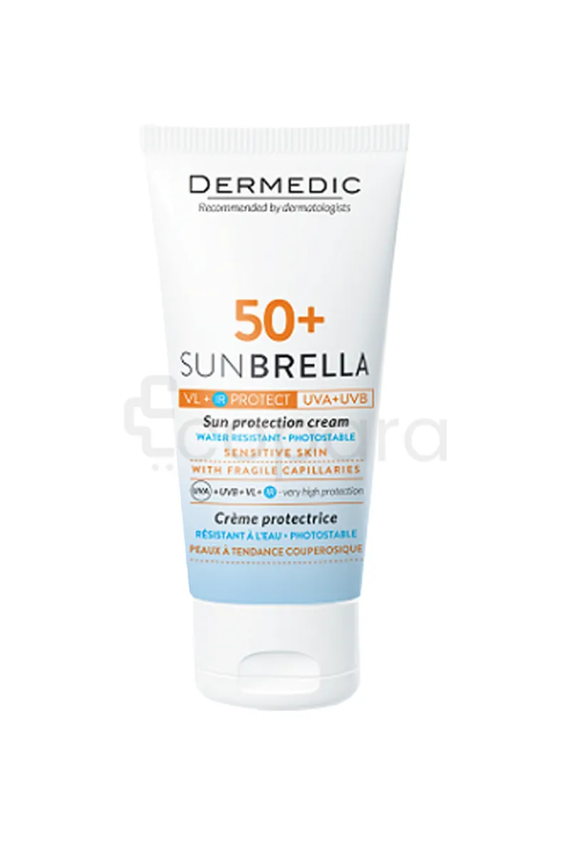 SUNBRELLA CREME SPF50+ PEAU SENSIBLE A TENDANCE COUPEROSIQUE 50ML