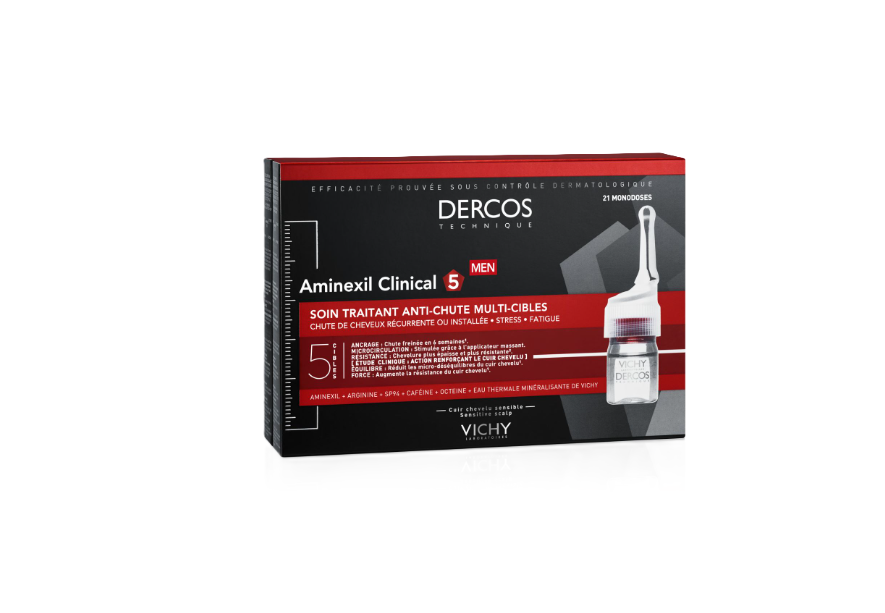 VICHY DERCOS AMINEXIL CLINICAL 5 HOMME SOIN TRAITANT ANTI-CHUTE B21 MONODOSES