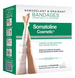SOMATOLINE COSMETIC PACK BANDAGES REUTILISABLE REMODELANT DRAINANT*2 REFERENCE 7637