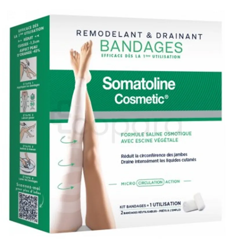 SOMATOLINE COSMETIC PACK BANDAGES REUTILISABLE REMODELANT DRAINANT*2 REFERENCE 7637
