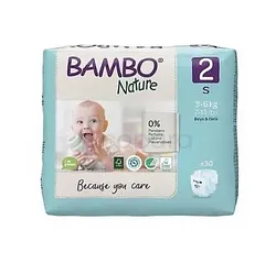 BAMBO NATURE COUCHE BEBE TAILLE 2 3KG-6KG BOITE DE 30
