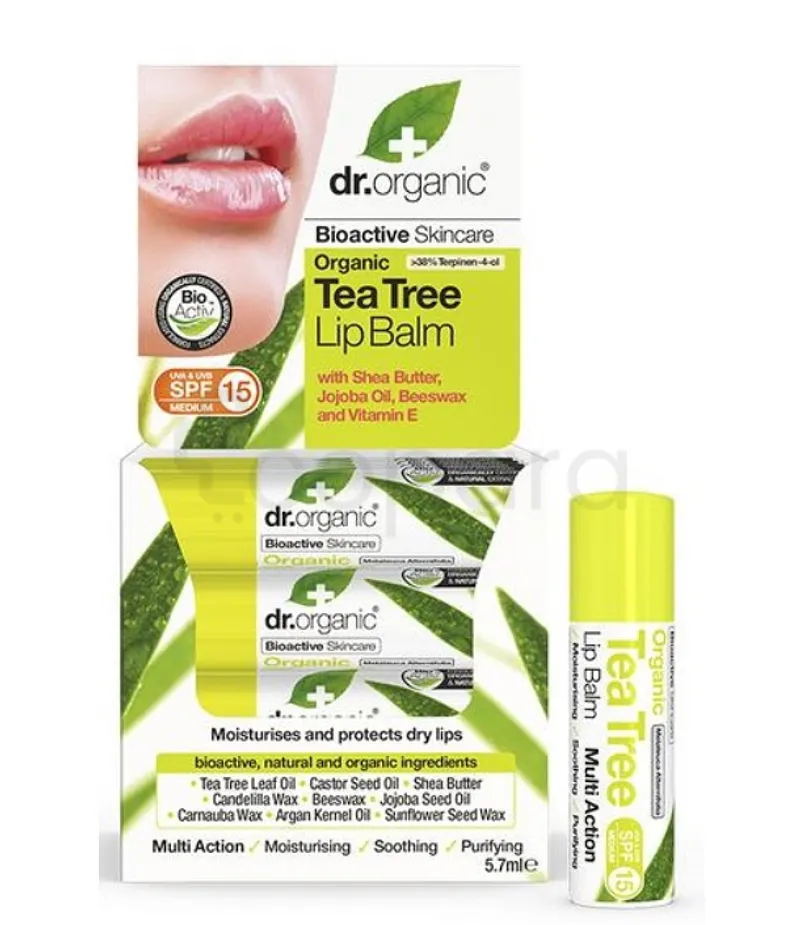DR ORGANIC BAUME A LEVRES TEA TREE BIO SPF15 5.7ML