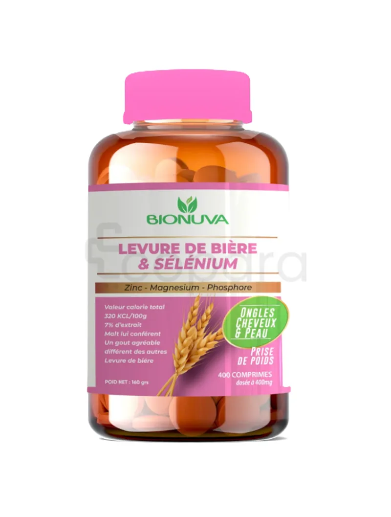 BIONUVA  LEVURE DE BIERE ET SELENIUM BOITE DE 400 COMPRIMES