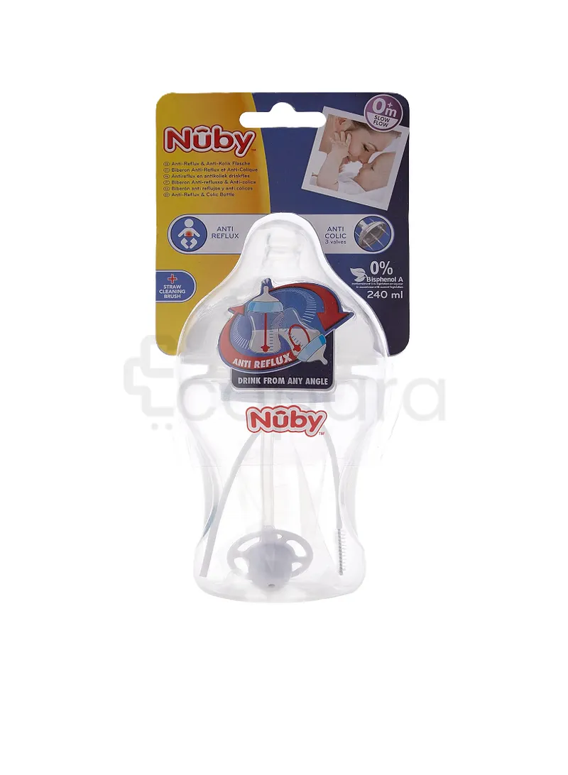 NUBY BIBERON COL LARGE ANTI-REFLUX ET ANTI-COLIQUE +0MOIS 240ML REFERENCE 24-ID1143